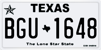 TX license plate BGU1648