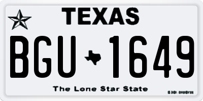 TX license plate BGU1649