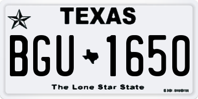 TX license plate BGU1650