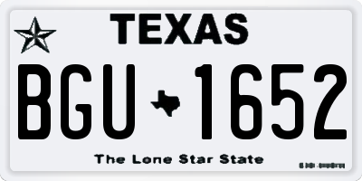 TX license plate BGU1652