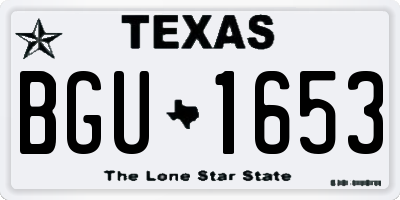 TX license plate BGU1653