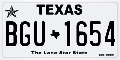 TX license plate BGU1654
