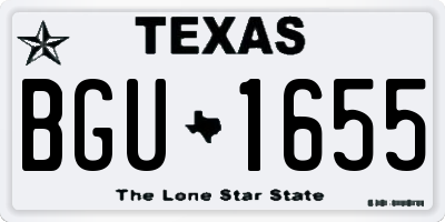 TX license plate BGU1655
