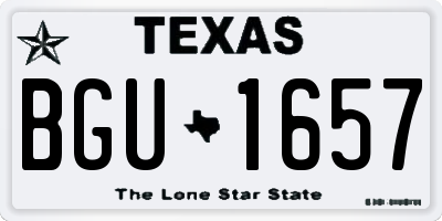 TX license plate BGU1657