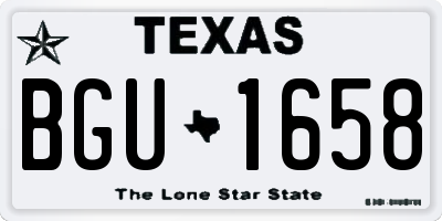 TX license plate BGU1658