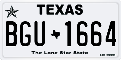 TX license plate BGU1664