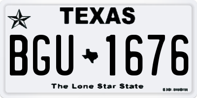 TX license plate BGU1676