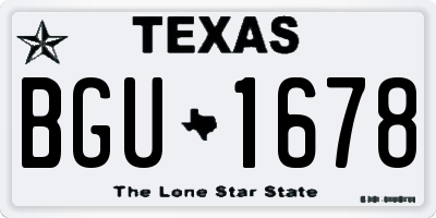 TX license plate BGU1678