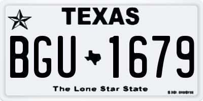 TX license plate BGU1679