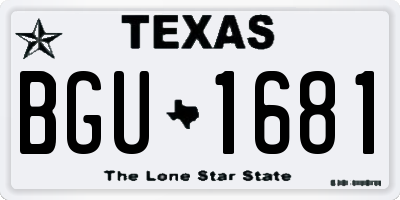 TX license plate BGU1681