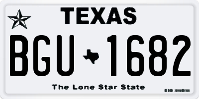TX license plate BGU1682
