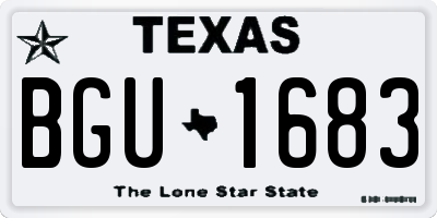 TX license plate BGU1683