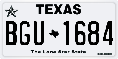 TX license plate BGU1684