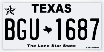 TX license plate BGU1687