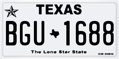 TX license plate BGU1688