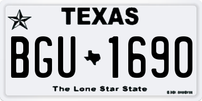 TX license plate BGU1690