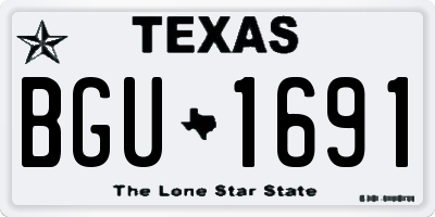 TX license plate BGU1691