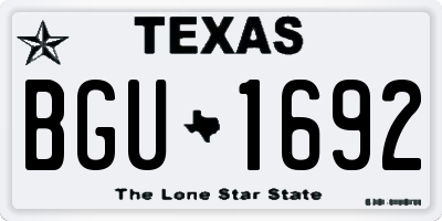TX license plate BGU1692