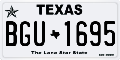 TX license plate BGU1695