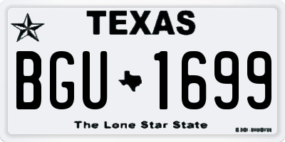 TX license plate BGU1699