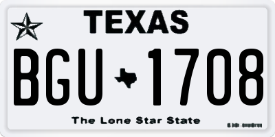 TX license plate BGU1708