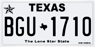TX license plate BGU1710