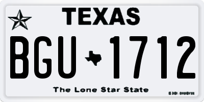 TX license plate BGU1712