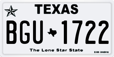 TX license plate BGU1722