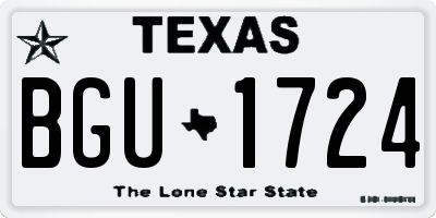 TX license plate BGU1724