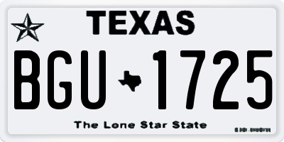 TX license plate BGU1725
