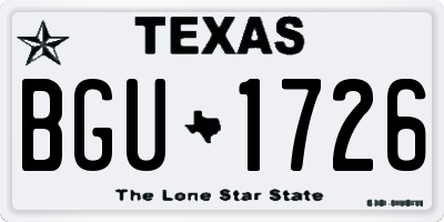 TX license plate BGU1726