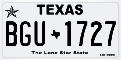 TX license plate BGU1727