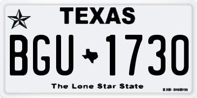TX license plate BGU1730