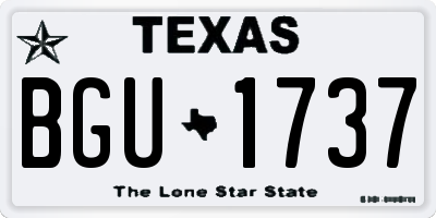 TX license plate BGU1737