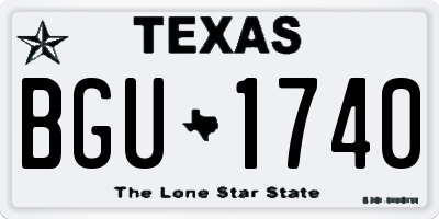 TX license plate BGU1740