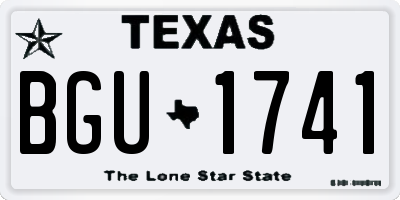 TX license plate BGU1741