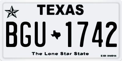 TX license plate BGU1742