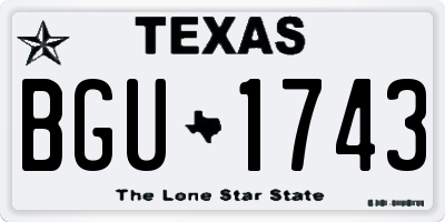 TX license plate BGU1743