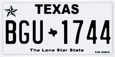 TX license plate BGU1744