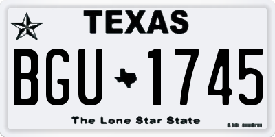 TX license plate BGU1745