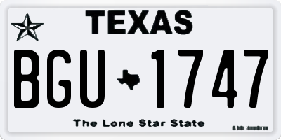 TX license plate BGU1747