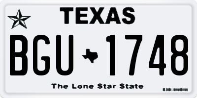 TX license plate BGU1748