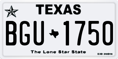 TX license plate BGU1750
