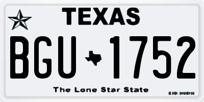 TX license plate BGU1752