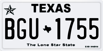 TX license plate BGU1755