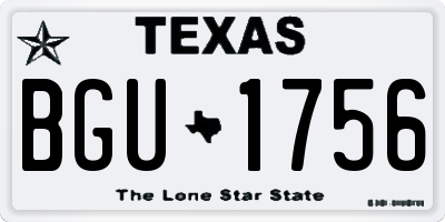 TX license plate BGU1756