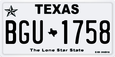 TX license plate BGU1758