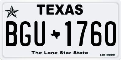 TX license plate BGU1760