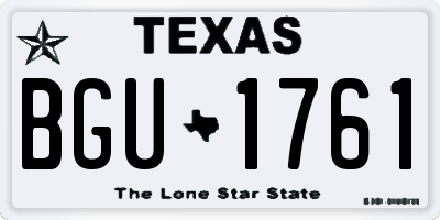 TX license plate BGU1761