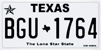 TX license plate BGU1764